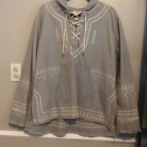 Sundance oversized lace-up hooded tunic